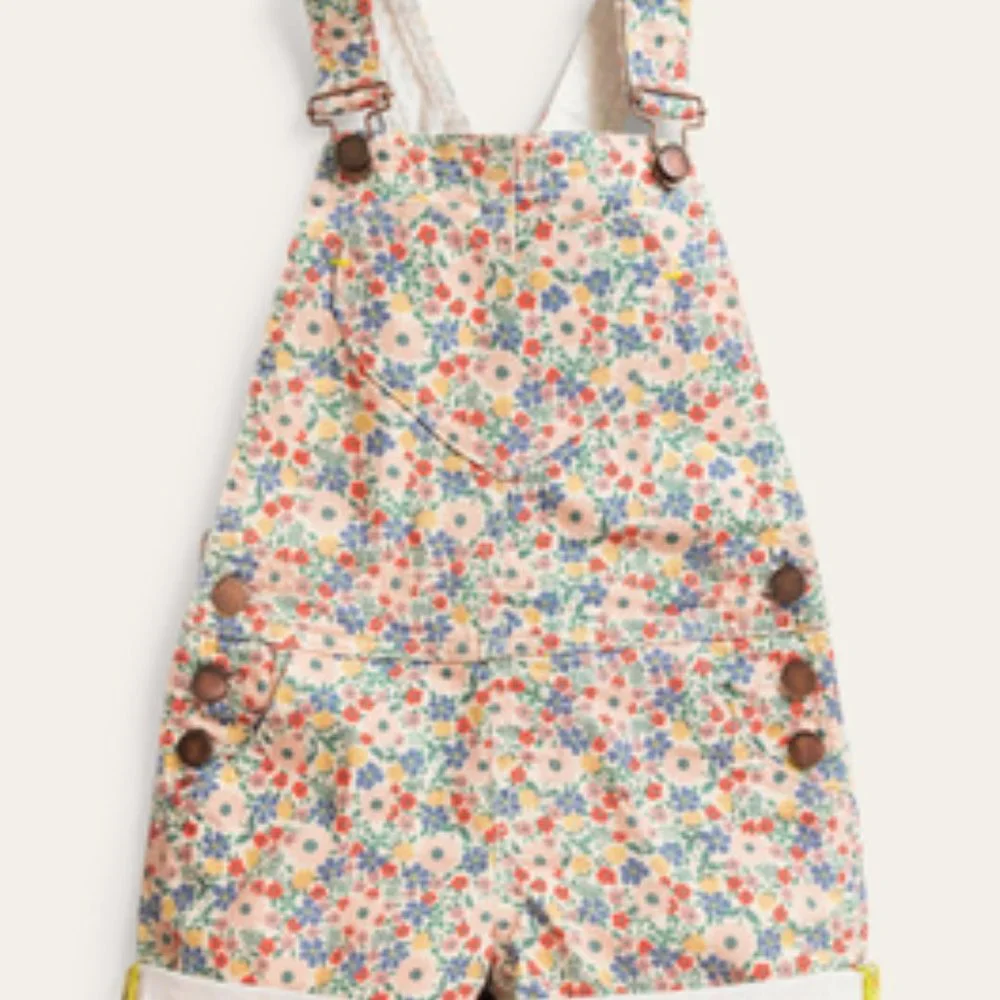 NWT Mini Boden Heart Pocket Short Dungaree